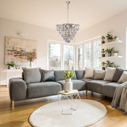 Krištáľový luster na reťazi CHELSEA 6xE14/40W/230V