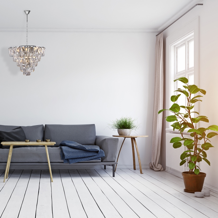 Krištáľový luster na reťazi CHELSEA 6xE14/40W/230V