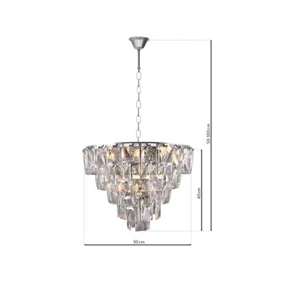 Krištáľový luster na reťazi CHELSEA 6xE14/40W/230V