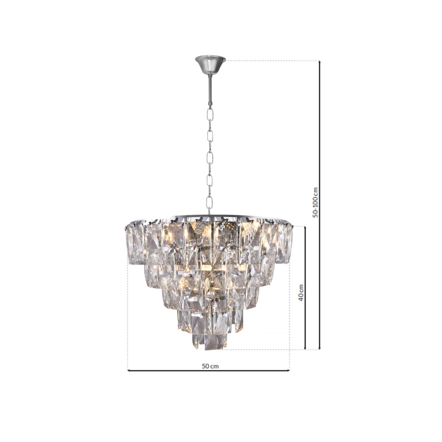 Krištáľový luster na reťazi CHELSEA 6xE14/40W/230V