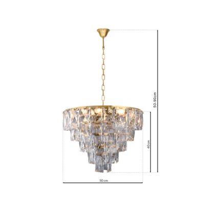 Krištáľový luster na reťazi CHELSEA 6xE14/40W/230V