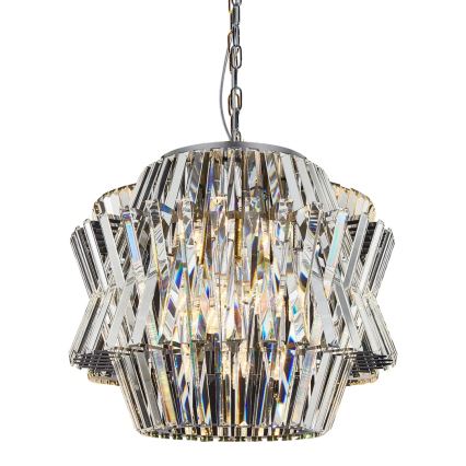 Krištáľový luster na reťazi CROWN 12xE14/40W/230V lesklý chróm