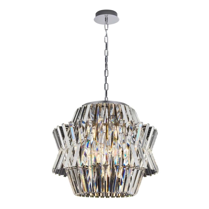 Krištáľový luster na reťazi CROWN 12xE14/40W/230V lesklý chróm
