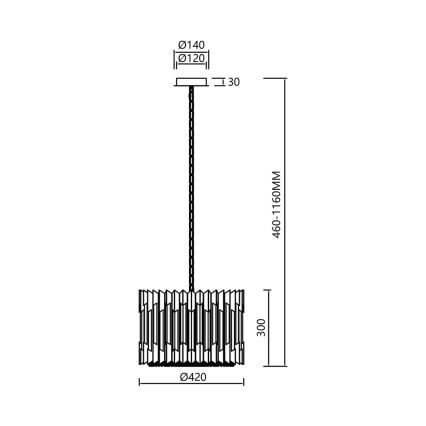 Krištáľový luster na reťazi RITZ 7xE14/40W/230V chróm