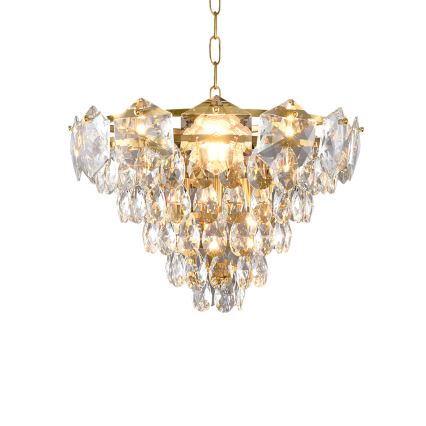 Krištáľový luster na reťazi SELENA 6xE14/40W/230V zlatá
