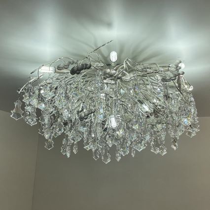 Krištáľový prisadený luster 12xG9/40W/230V lesklý chróm