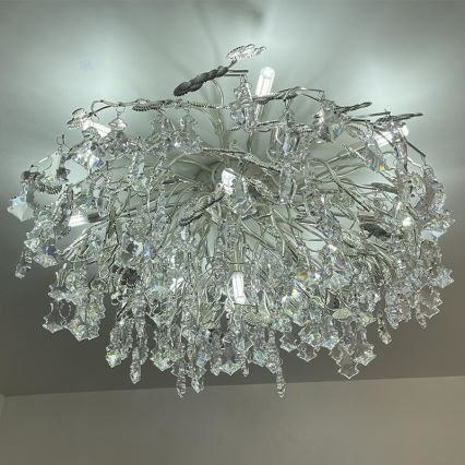 Krištáľový prisadený luster 12xG9/40W/230V lesklý chróm