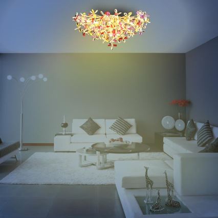 Krištáľový prisadený luster 12xG9/40W/230V pestrofarebná