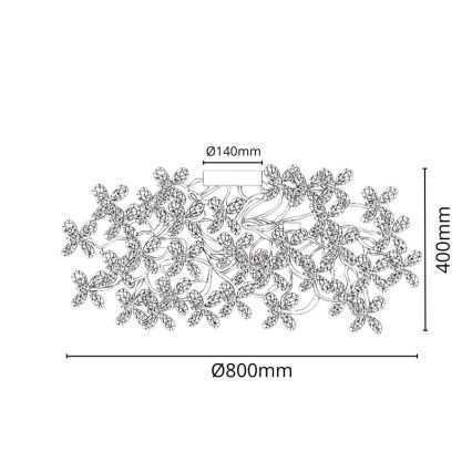 Krištáľový prisadený luster 12xG9/40W/230V pestrofarebná