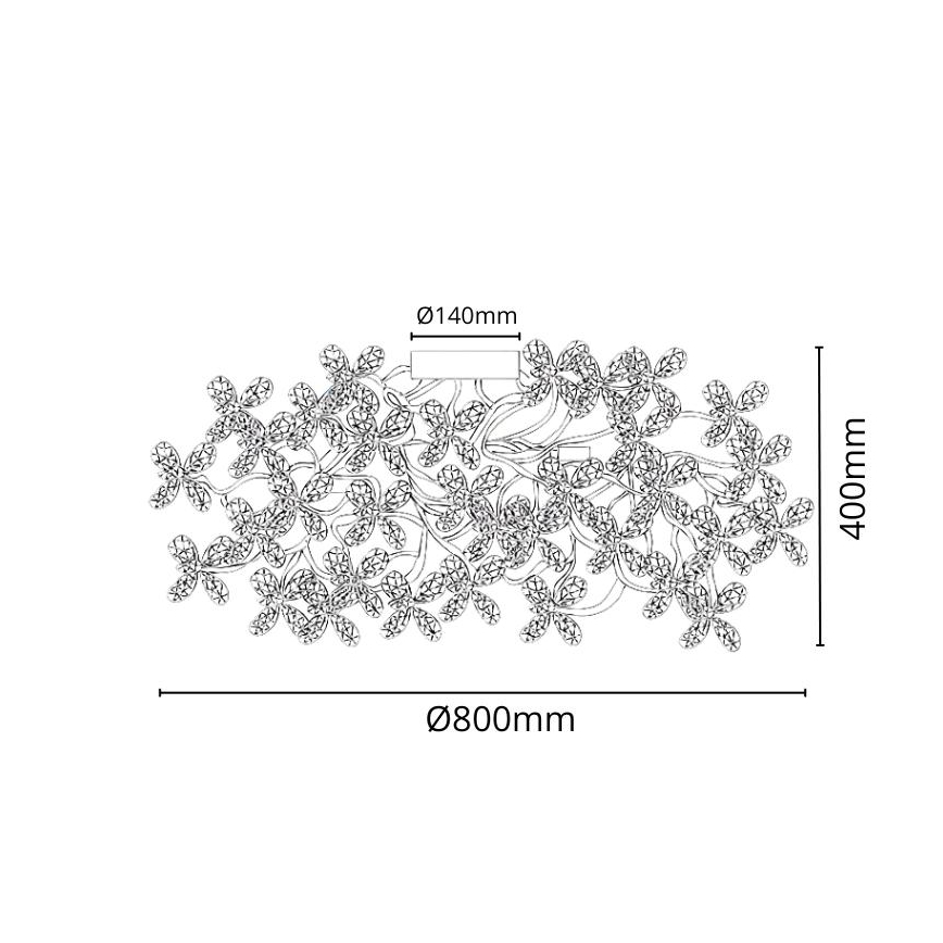 Krištáľový prisadený luster 12xG9/40W/230V pestrofarebná