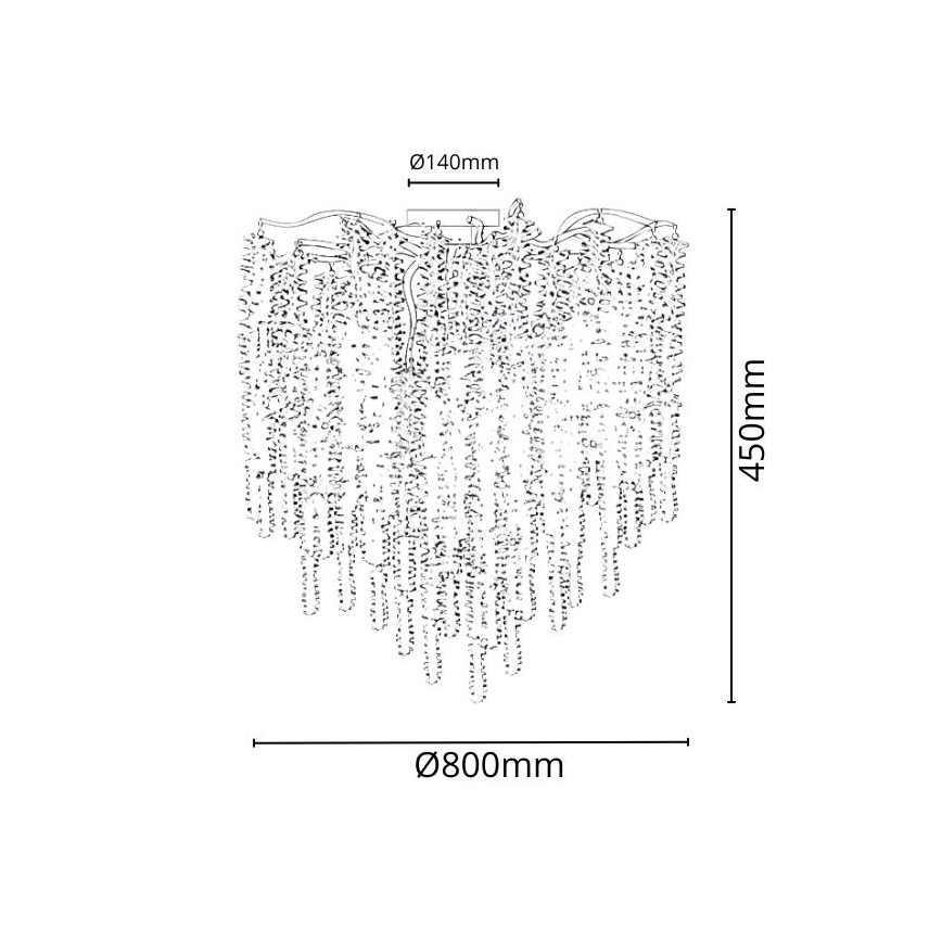 Krištáľový prisadený luster 12xG9/40W/230V zlatá