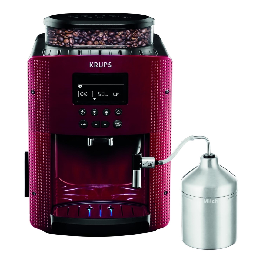 Krups - Automatický kávovar s nádobou na mlieko ESSENTIAL 1450W/230V červená