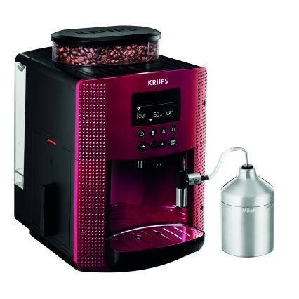 Krups - Automatický kávovar s nádobou na mlieko ESSENTIAL 1450W/230V červená