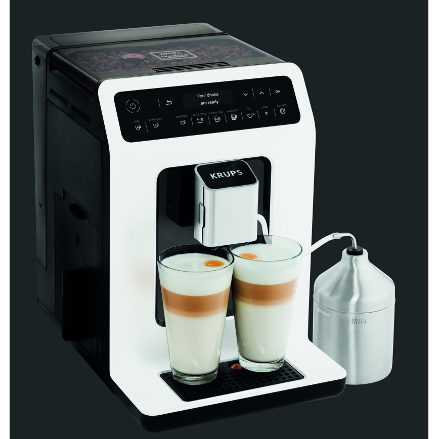 Krups - Automatický kávovar s nádobou na mlieko EVIDENCE 1450W/230V biela