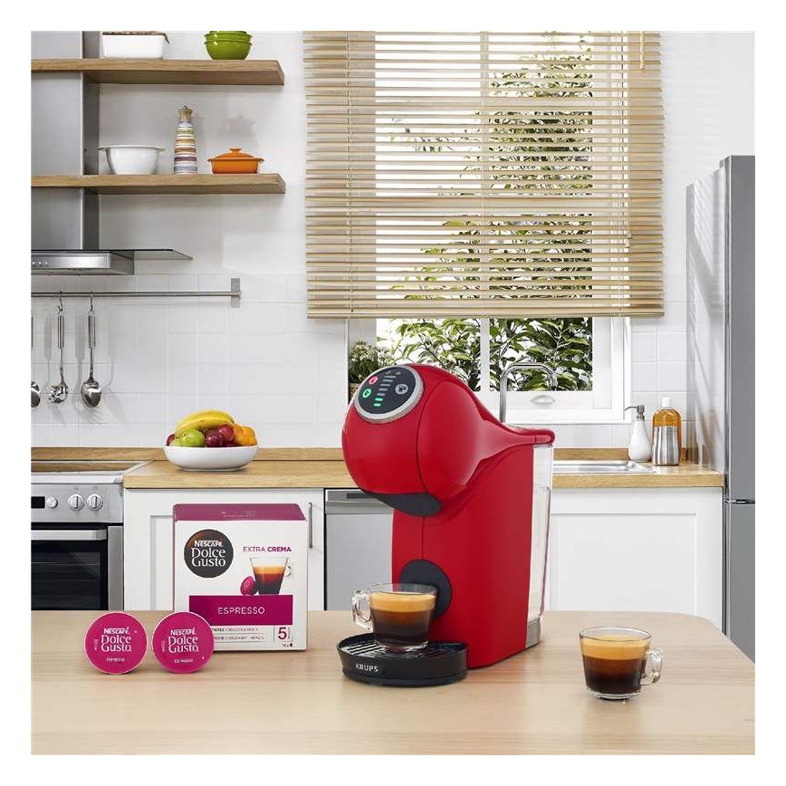 Krups - Kávovar na kapsule NESCAFÉ DOLCE GUSTO GENIO S PLUS 1500W červená