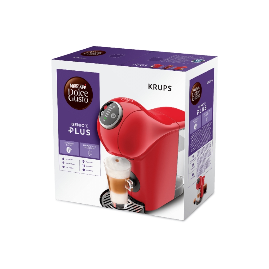 Krups - Kávovar na kapsule NESCAFÉ DOLCE GUSTO GENIO S PLUS 1500W červená