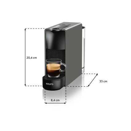 Krups - Kávovar na kapsule NESPRESSO Essenza mini 1310W/230V šedá