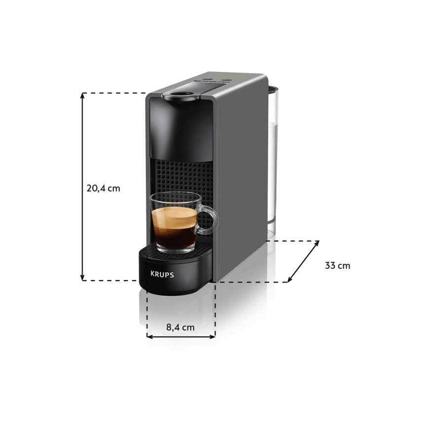 Krups - Kávovar na kapsule NESPRESSO Essenza mini 1310W/230V šedá