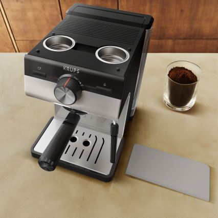 Krups - Pákový kávovar na dva hrnčeky AUTHENTIC 1450W/230V šedá