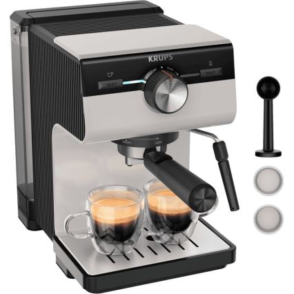 Krups - Pákový kávovar na dva hrnčeky AUTHENTIC 1450W/230V šedá
