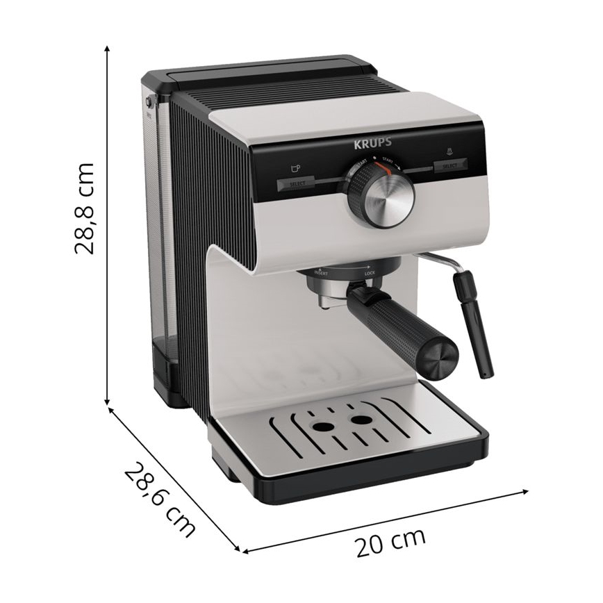 Krups - Pákový kávovar na dva hrnčeky AUTHENTIC 1450W/230V šedá