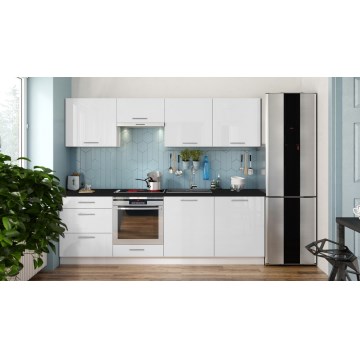 Kuchynská linka CELESTE 240 cm lesklá biela