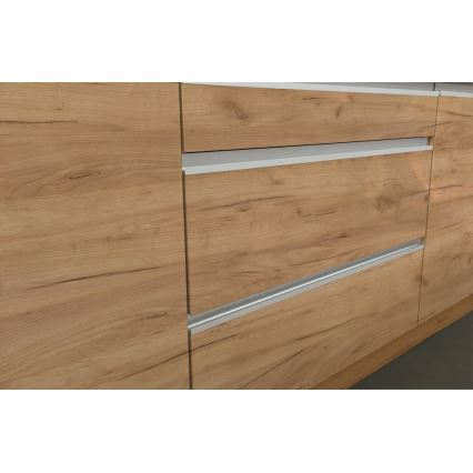 Kuchynská linka MARINA 180 cm, dub craft/lesklá biela