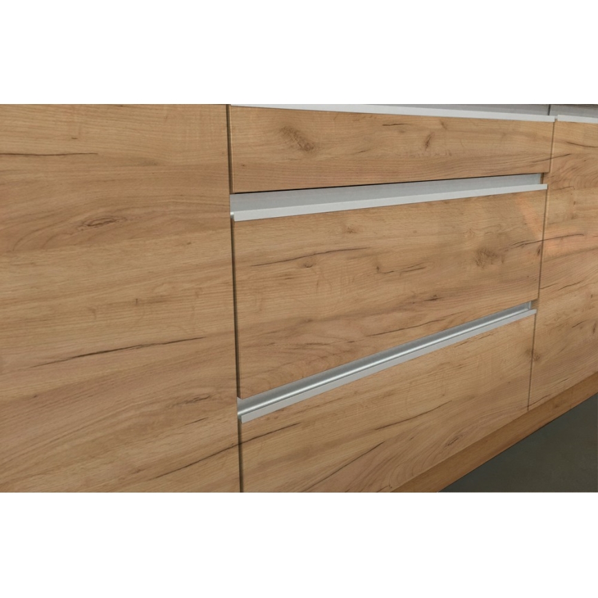 Kuchynská linka MARINA 180 cm, dub craft/lesklá biela