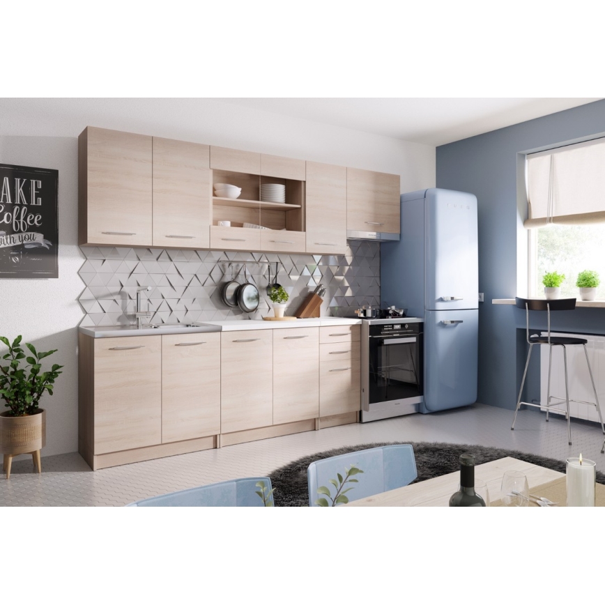 Kuchynská linka MARISA 260 cm dub Sonoma