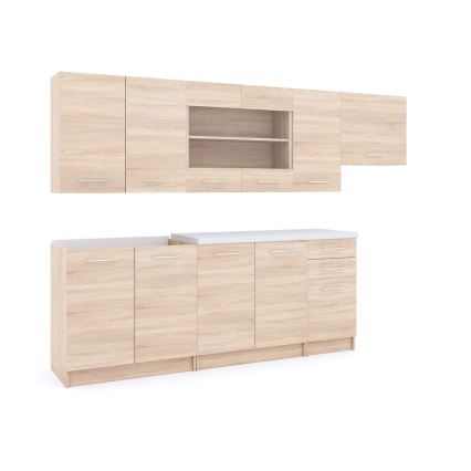 Kuchynská linka MARISA 260 cm dub Sonoma