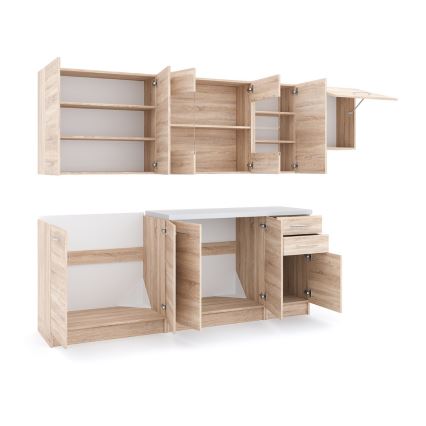 Kuchynská linka MARISA 260 cm dub Sonoma