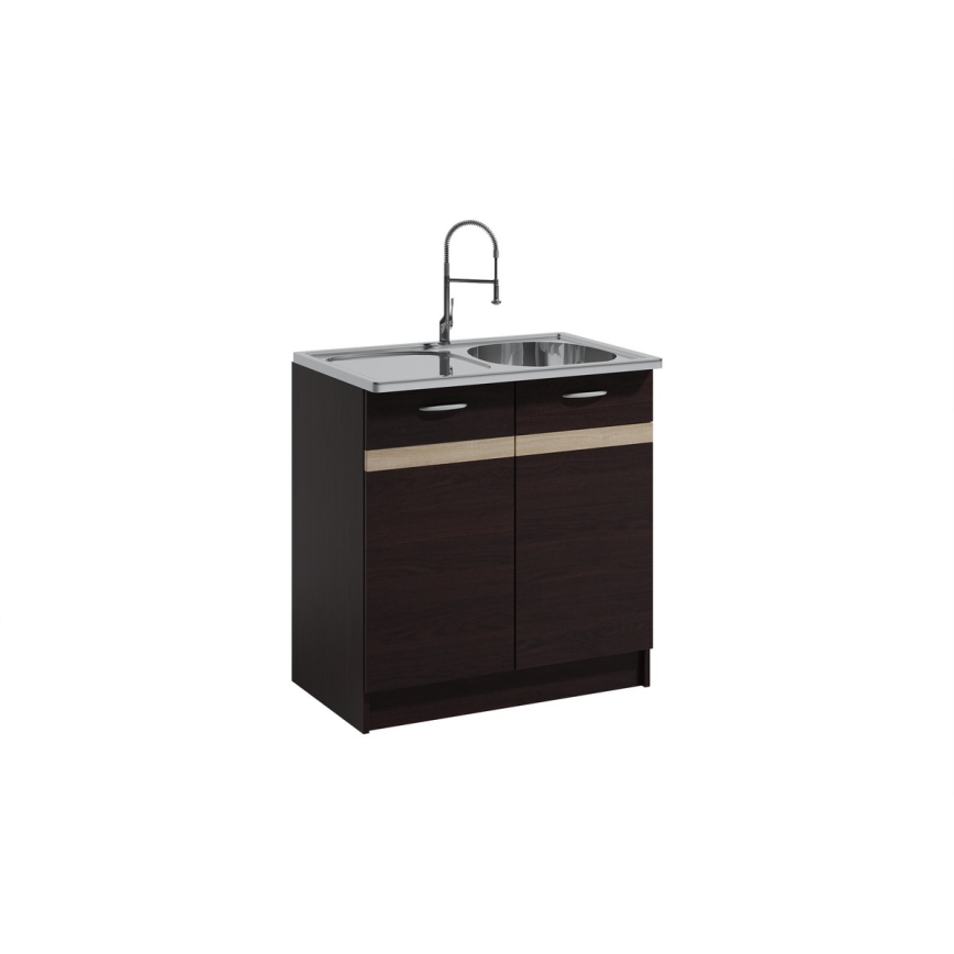 Kuchynská linka VALERIA 180 cm dub sonoma/hnedá