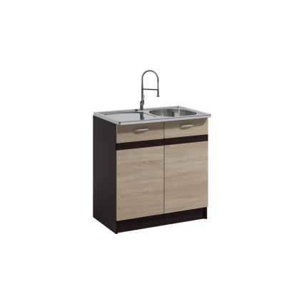 Kuchynská linka VALERIA 180 cm hnedá/dub sonoma