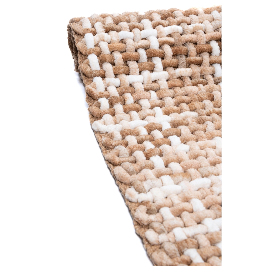 Kúpeľňová predložka BELWEDER 60x100 cm béžová/biela