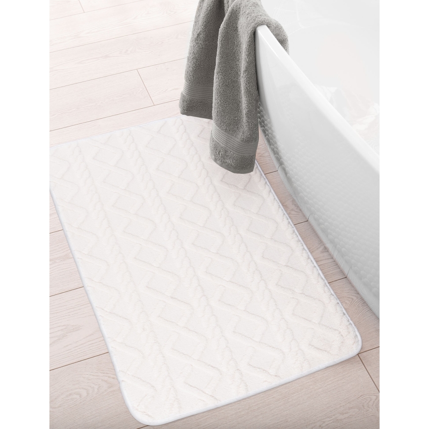 Kúpeľňová predložka NEW STYLE 3D 60x90 cm krémová