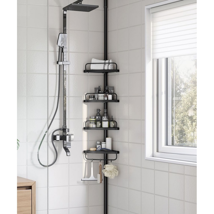 Kúpeľňová rohová polička DEX čierna