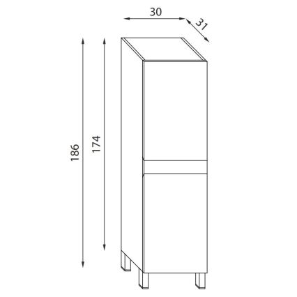 Kúpeľňová skrinka HENRY 186 cm Marakesh