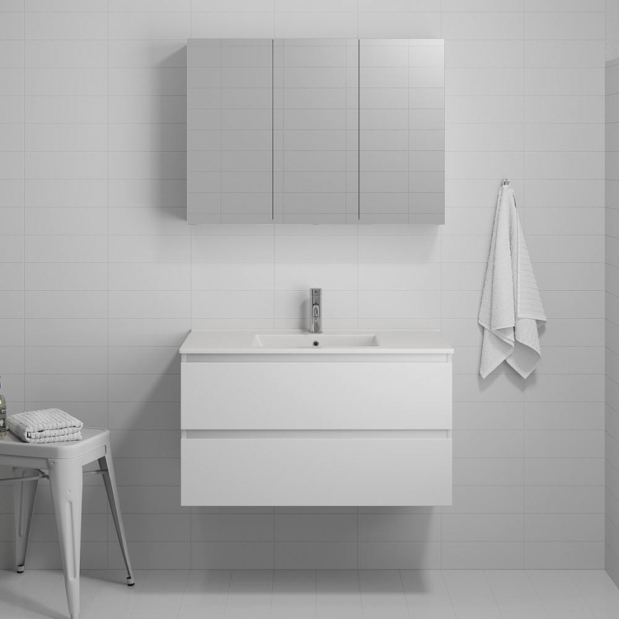 Kúpeľňová skrinka s umývadlom HENRY 91 cm biela