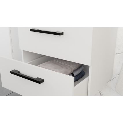 Kúpeľňová skrinka s umývadlom KATE + zrkadlová skrinka + závesná skrinka biela