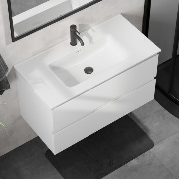 Kúpeľňová skrinka s umývadlom KENWOOD, 91 cm, biela