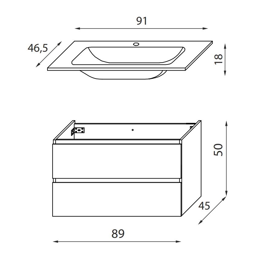 Kúpeľňová skrinka s umývadlom KENWOOD 91 cm marakesh