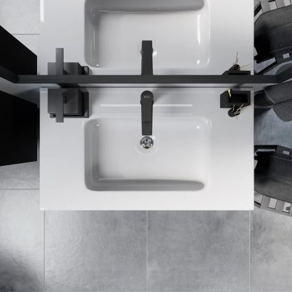 Kúpeľňová skrinka s umývadlom MOLDE 80 cm čierna