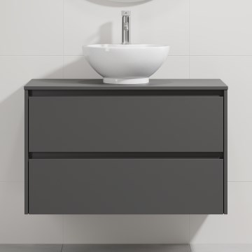 Kúpeľňová skrinka s umývadlom TRONDHEIM/DRAMMEN 90x57x46 cm antracit/biela