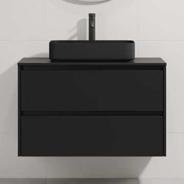 Kúpeľňová skrinka s umývadlom TRONDHEIM/LJORDAL 90x57x46 cm čierna