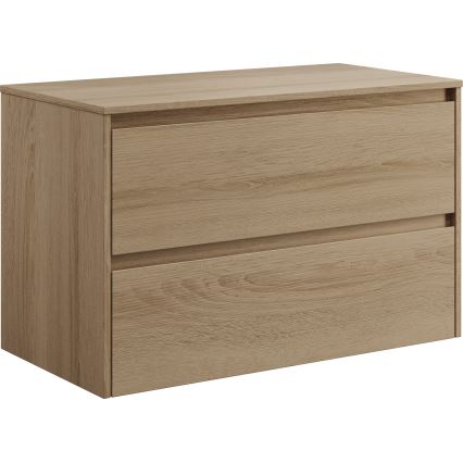 Kúpeľňová skrinka s umývadlom TRONDHEIM/LJORDAL 90x57x46 cm dub/biela