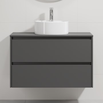 Kúpeľňová skrinka s umývadlom TRONDHEIM/VIKEDAL 90x57x46 cm antracit/biela