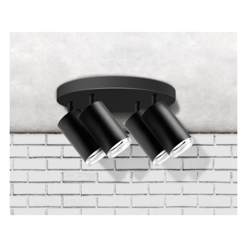 Kúpeľňové bodové svietidlo TURYN 4xGU10/10W/230V IP44 čierna