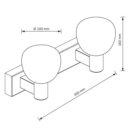 Kúpeľňové nástenné svietidlo POLA 2xG9/5W/230V IP44 čierne/číre