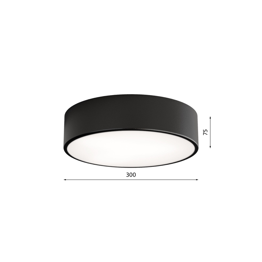 Kúpeľňové stropné svietidlo CLEO 2xE27/24W/230V pr. 30 cm čierna IP54