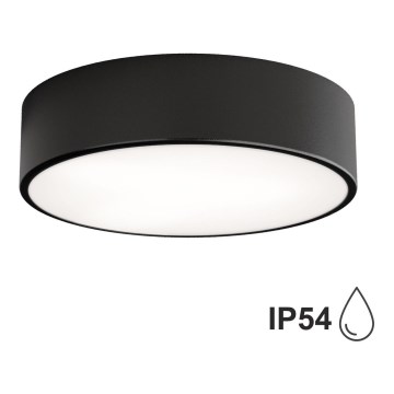 Kúpeľňové stropné svietidlo CLEO so snímačom, 2×E27, 24 W, 230 V, priemer 30 cm, čierne, IP54